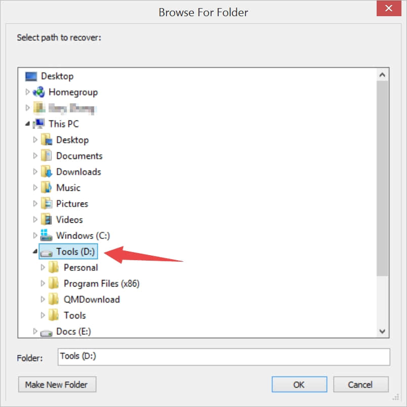 How to recover data with original folder name