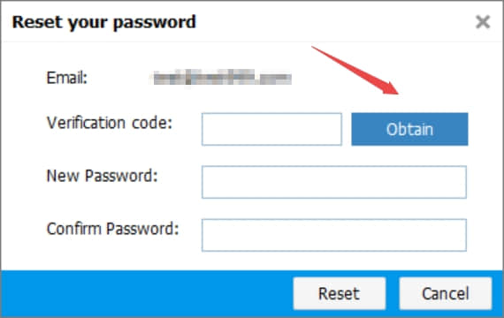 obtain the verifciation code to reset the password on bitwar data recovery