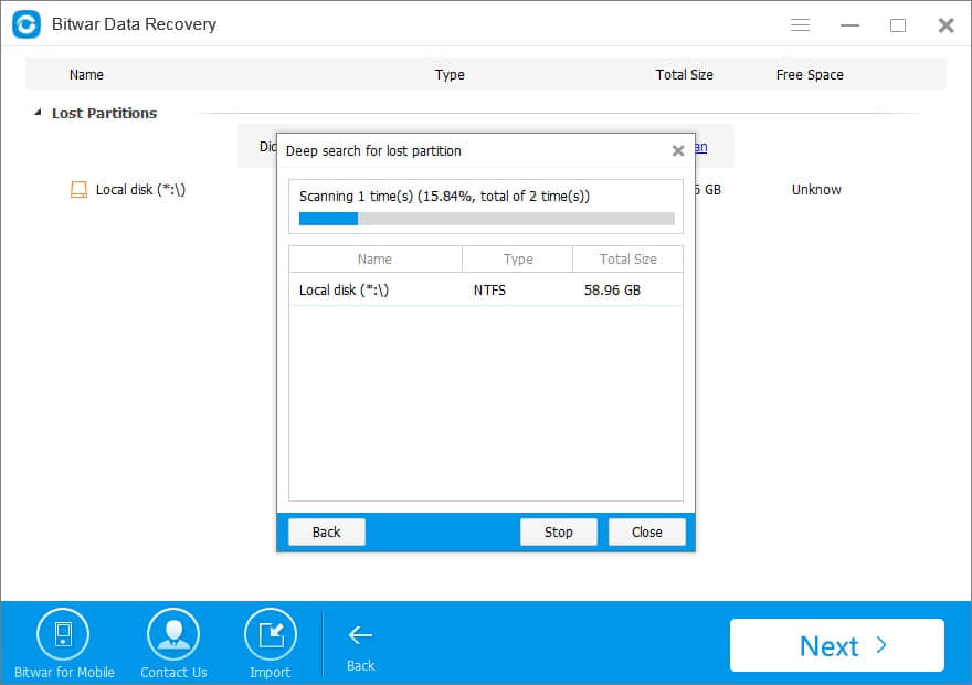 recover lost data with a file recovery software after deleted partition accidentally