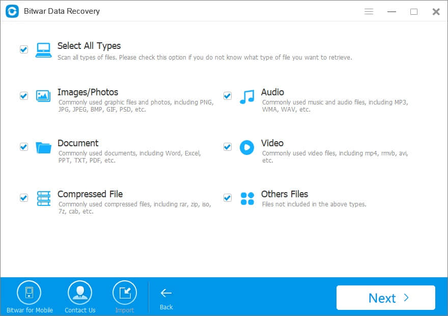 Select File Type
