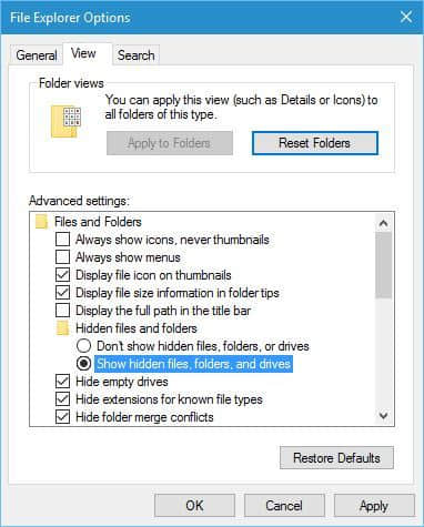 files disappeared windows 10