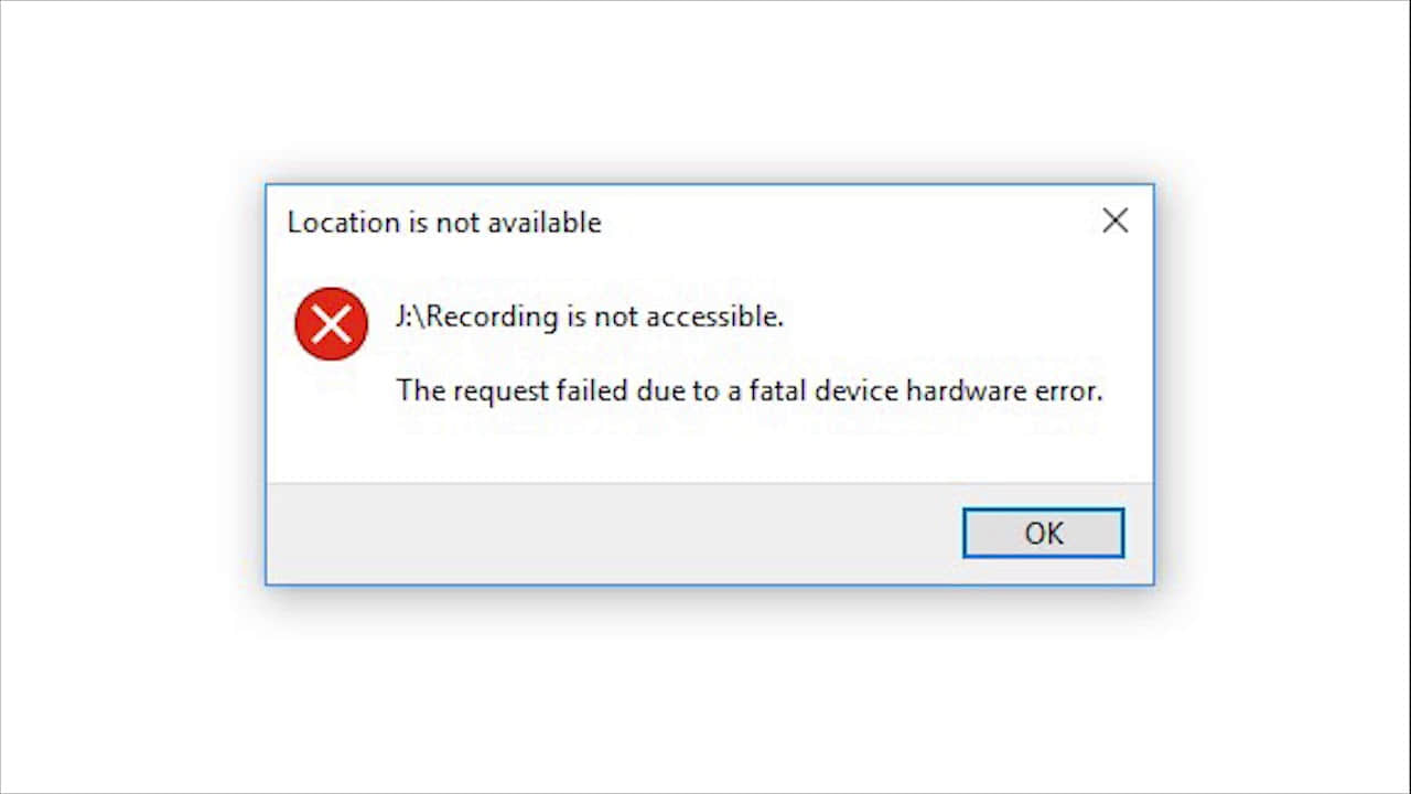 3 Ways to Fix The Request Failed Due to A fatal Device Hardware Error