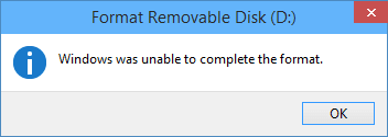 can't format usb drive