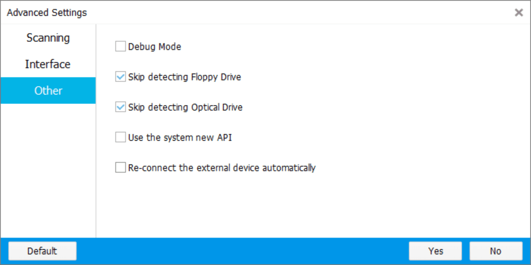 Advanced Menu - Other Settings
