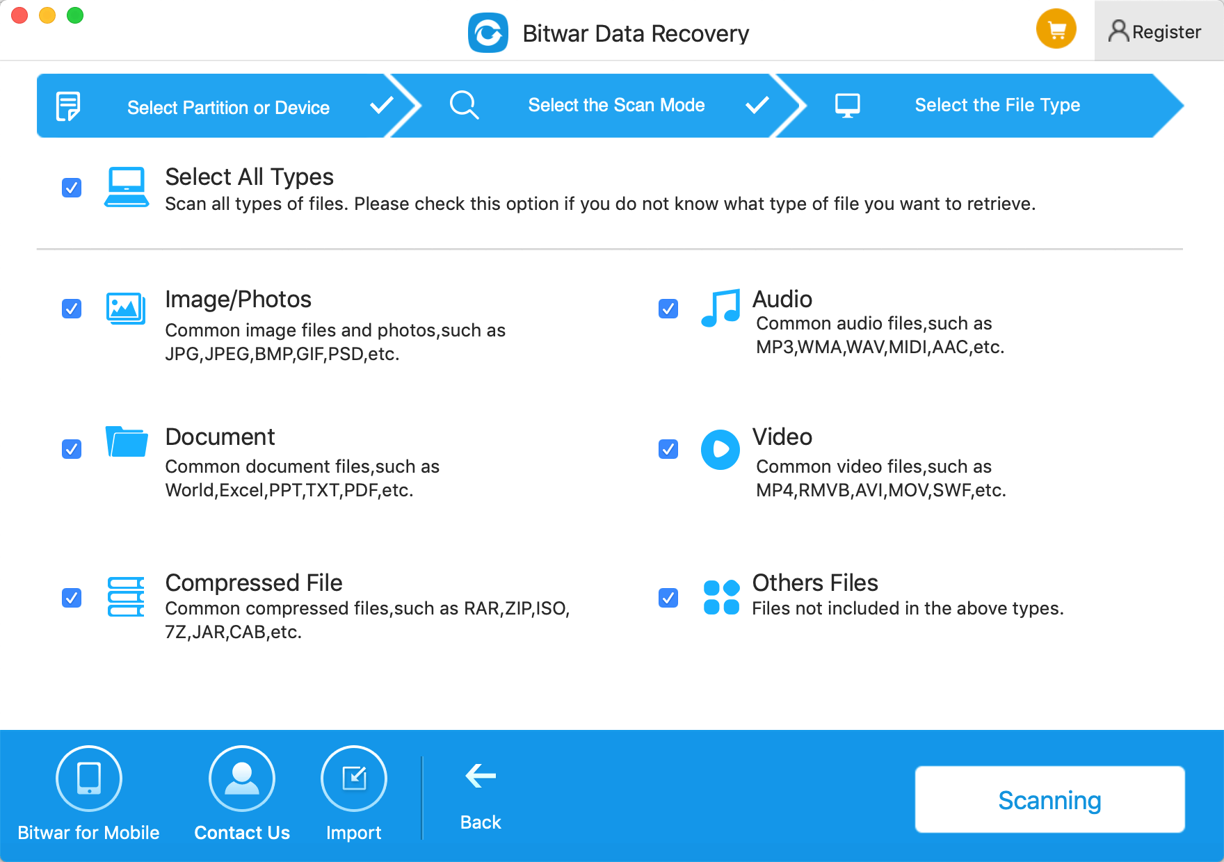 Select File Type