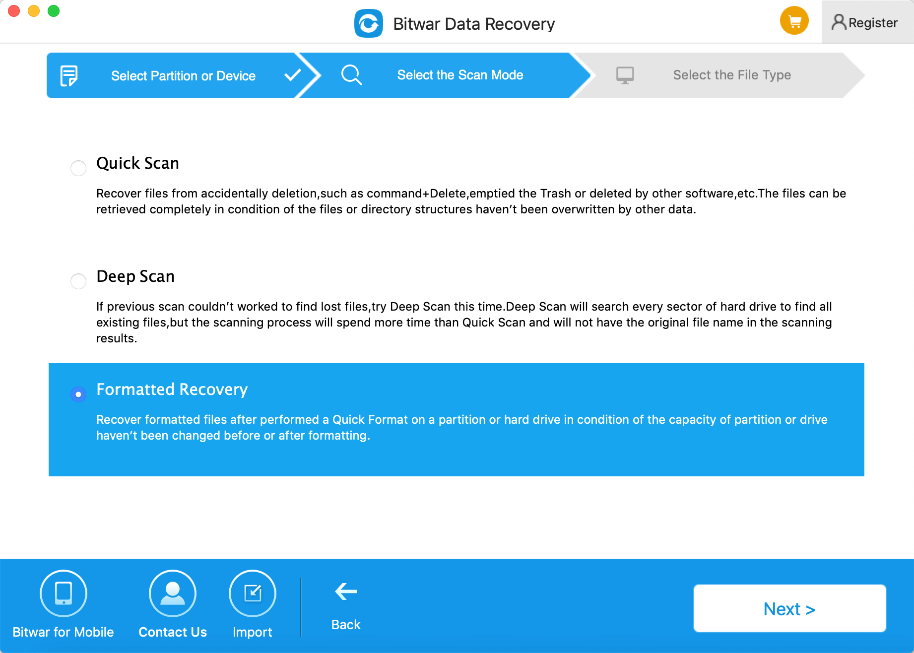 How to Unformat A USB on Mac with Bitwar Data Recovery