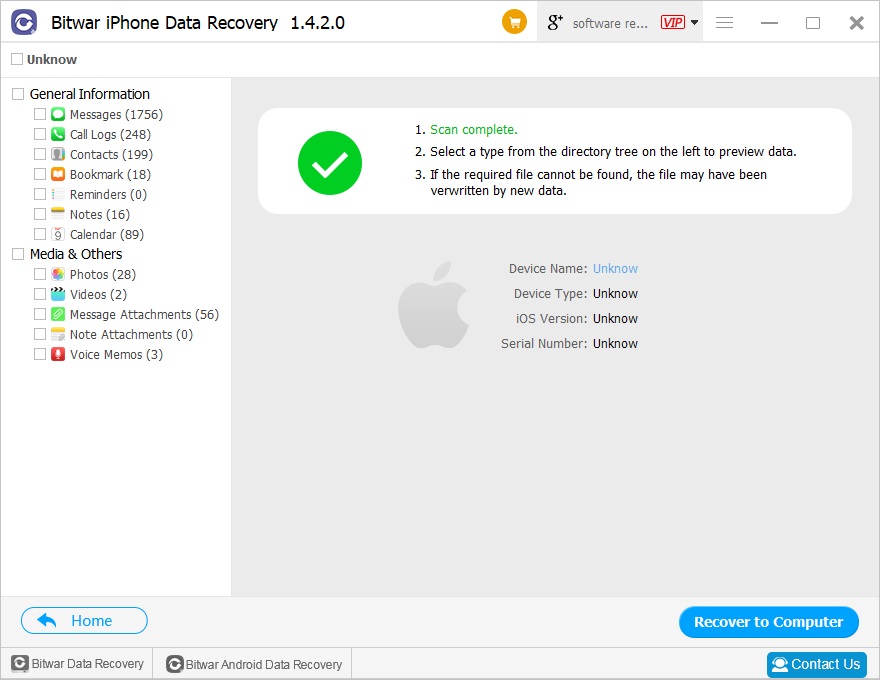  Bitwar iPhone Data Recovery